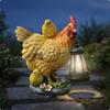 Chicken Lantern Statue Resin Solar Weather Resistant Hen Lamp Ornament for Garden,