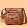 Versatile Crossbody Soft Leather Bags for Women - Multi-Pocket Shoulder Bags for Middle-Aged and Elderly, Ideal for Travel.