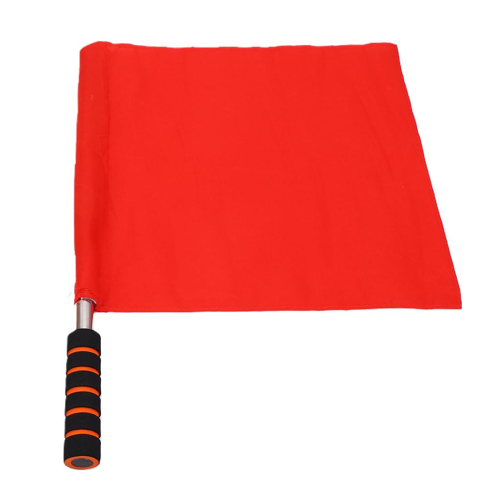 Sports Referee Flag Stainless Steel High Visibility Handheld Racing Signal Flag with Sponge Handle for Soccer