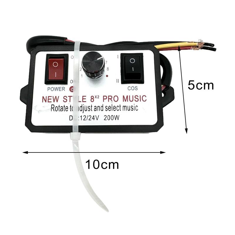 Car Horn Controller 16 Sound Effects Adjustable Electric Speaker 12-24V for Car Boat Truck Upgrade
