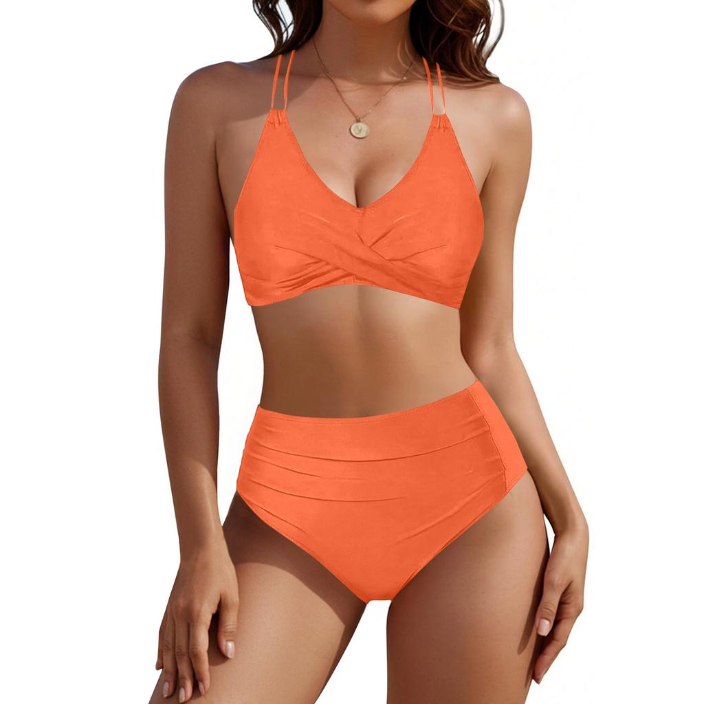 Women's Slimming Two-Piece Swimsuit Ruched Tummy  Bathing Suit  Swimwear