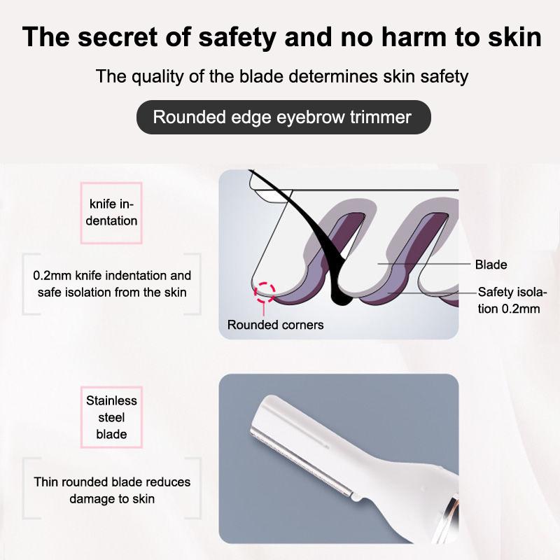 Portable Electric Automatic Eyebrow Trimming Tool Mini Shaver Facial Hair Shaver Nose Hair Brush Scraper For Nose Ears Body