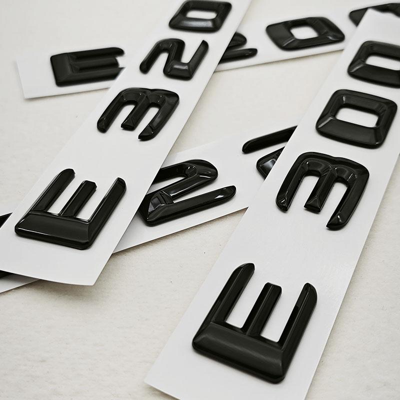 3D ABS Glossy Black Car Letters Logo E300 E220 E320 E200 Rear Trunk Badge Emblem For Mercedes Benz E Class E300 E320 Accessories
