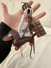 Miu Style Dachshund Leather Pendant: Handmade Braided Rope Keychain & Accessories