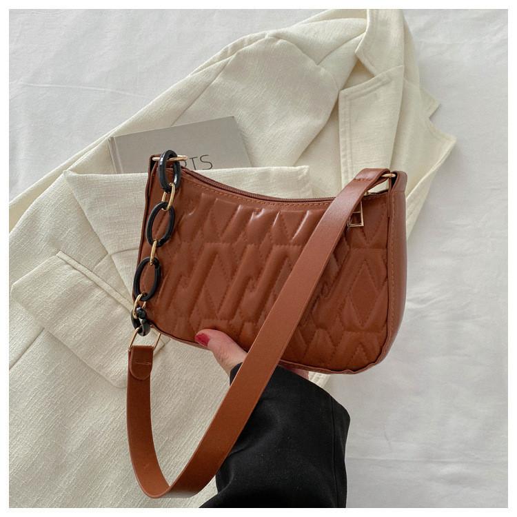 

Stylish Casual Handbag For Women With Chain And Quilted Design In Black White Green And Khaki світло-коричневого кольору