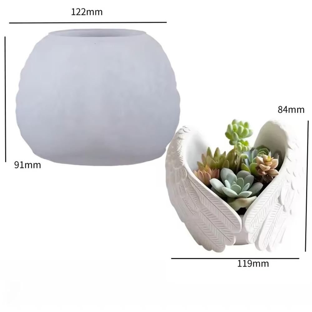 Angel Wings Silicone Mold DIY Gypsum Flowerpot Mould Wings Candle Holder Molds Succulent Flower Pot Concrete Storage Jar Moulds