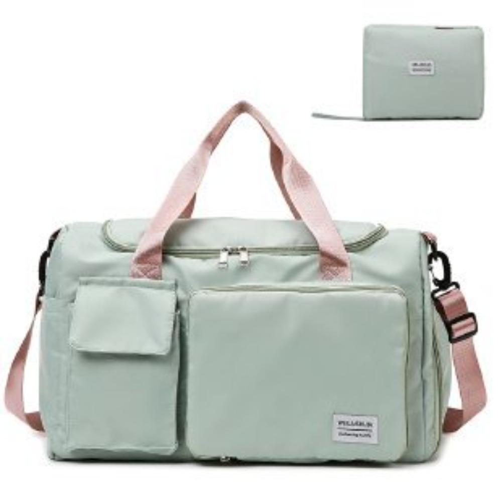 New large-capacity luggage bag foldable shoulder bag swimming fitness fashion oblique span bag dry and wet separation travel bag