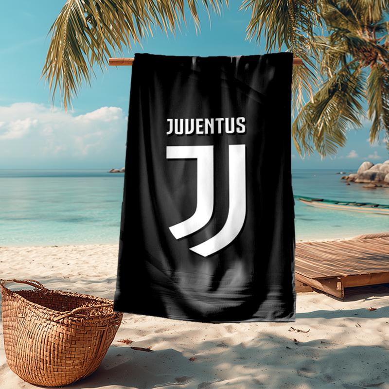 Juventus Futbol Kulübü Temalı Ultra Yumuşak Plaj Havlusu, Havuz - Kamp, Dalış İçin İdeal - Mükemmel Seyahat Temel Ürünü, Canlı Renkli Plaj Havlusu.