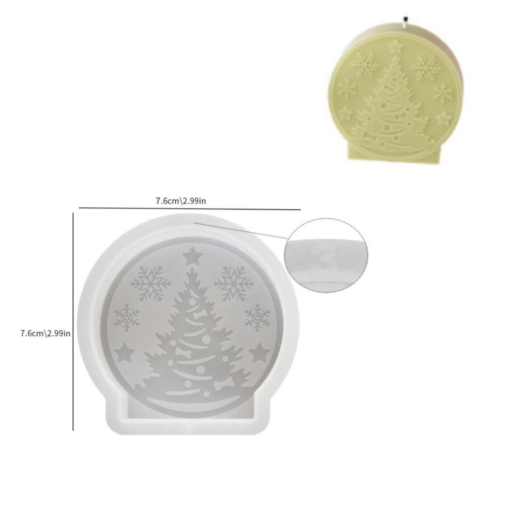 Christmas Crystal Ball Candle Silicone Mold Handmade Christmas Tree Snowman Elk Fragrance Ornaments Aroma Plaster Molds