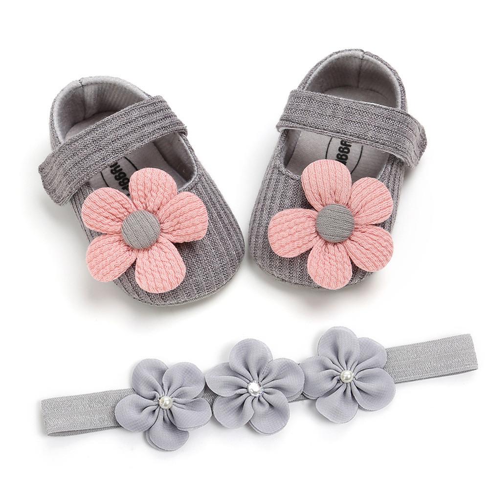 Baby Girl Princess Shoes With Flower Decoration For Spring And Fall Play