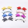 Lightning Pendent Sunglasses Funny Clouds Shaped Sunglasses Rim-Free Sunglasses 90s Disco Party Spectacles Sun Spectacles Steampunk