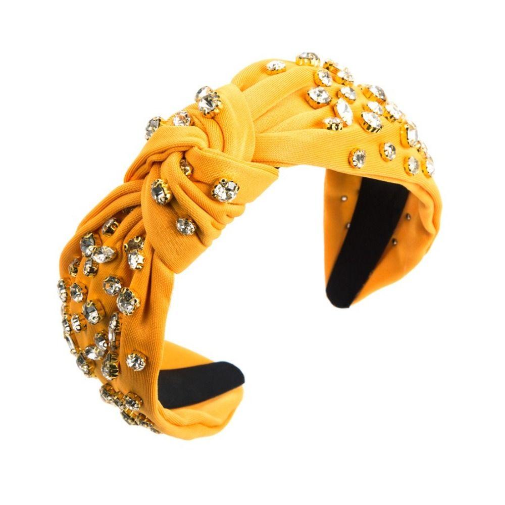 Full Diamond Knotted Headband Exaggerated Design Rhinestone Headband Women's Hair Accessories