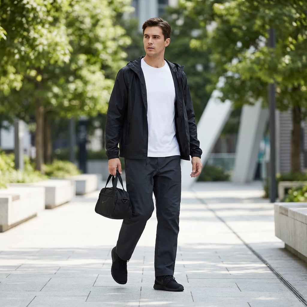 Nike Tech Woven Loose Fit Straight Leg Fashion Versatile Waterproof Casual Pants Men Bottoms Black FZ0711060