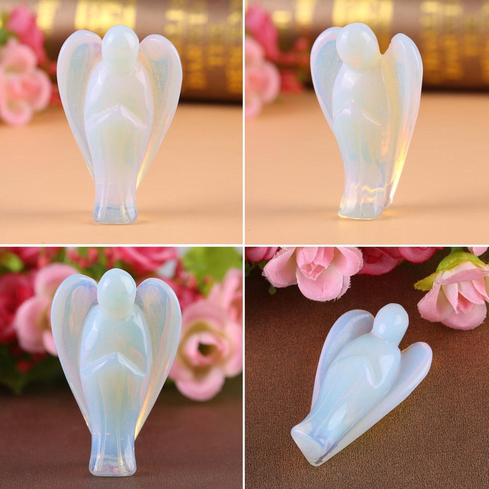 1,5palcový krásný přírodní opálový anděl ve tvaru křišťálového léčivého kamene