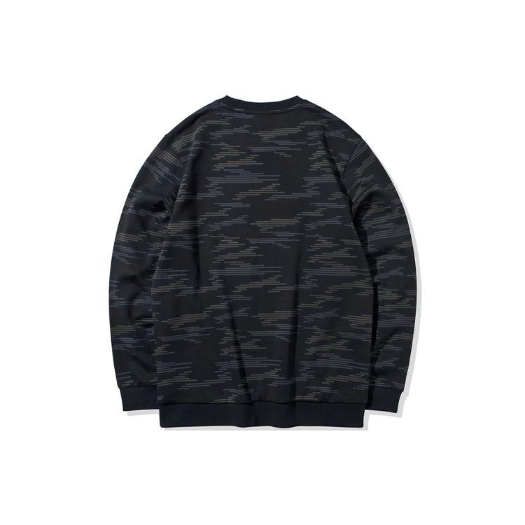 Li Ning BADFIVE Sweatshirts Men's Black Crew Neck Moderate Regular AWDQ155-3
