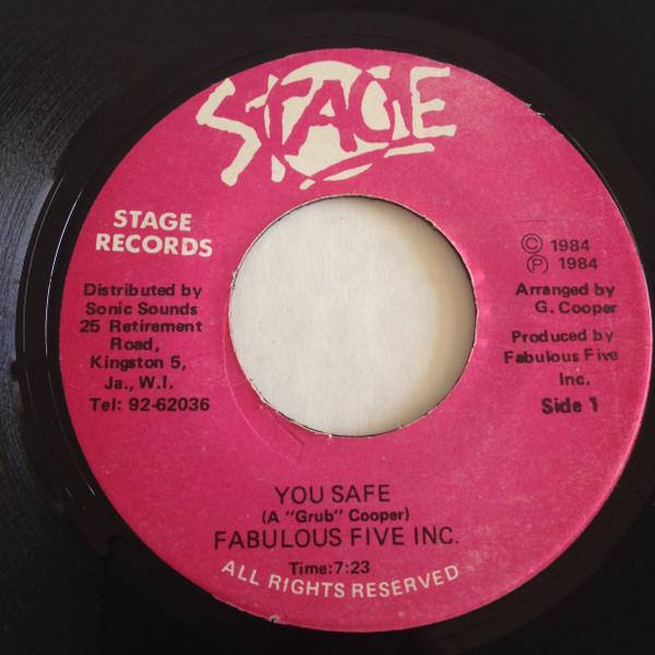 

7inch Record FABULOUS FIVE INC. You Safe NONE Stage Records 1984 Jamaica Reggae Ska Dub Used