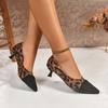Fashion Pointed Toe Leopard Women Heeled Shoes Fashion Shallow 2025 Autumn Shoes Designer Elegant Dress Pumps New Party Zapatillas Mujer