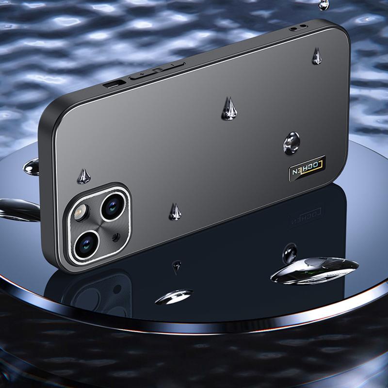 For iPhone 13 Case PC+TPU Anti-Scratch Phone Cover Build-In Metal Lens Cover