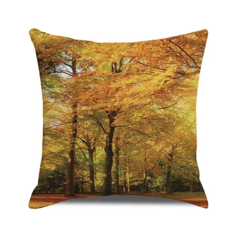 

Office Sofa Car Cushion Cover Luxury Home Decor Pillow Cover Autumn Forest Leaves Pattern 66x66cm бордовый