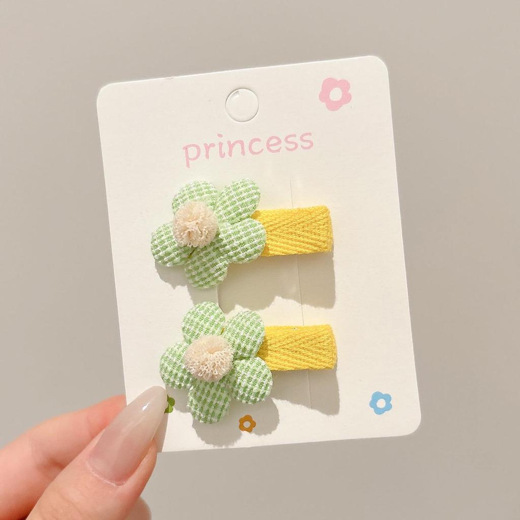 Retro Cute Baby Hair Clips – Gentle Fabric Flower Headwear for Girls