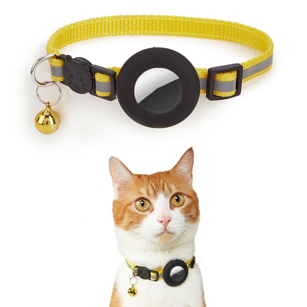 Detachable Bell Cat Collar with Reflective Strip Pet Tracker Accessories Pet Collar for AirTag
