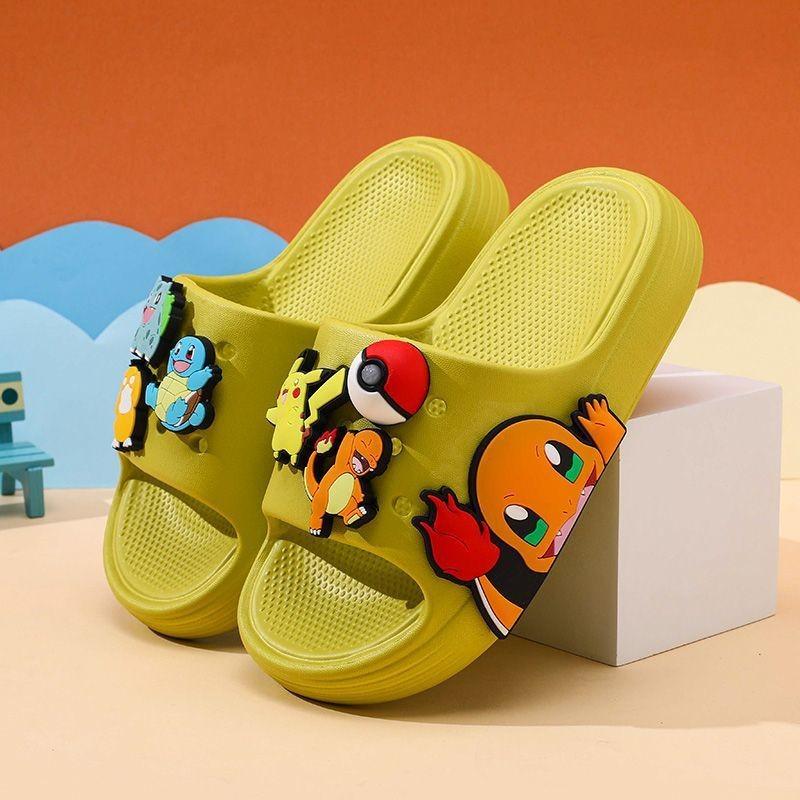 Entzückende Pokémon-Themen-Kinder-Flip-Flops Weiches Eva Indoor Outdoor Rutschfestes Schuhwerk In Verschiedenen Farben