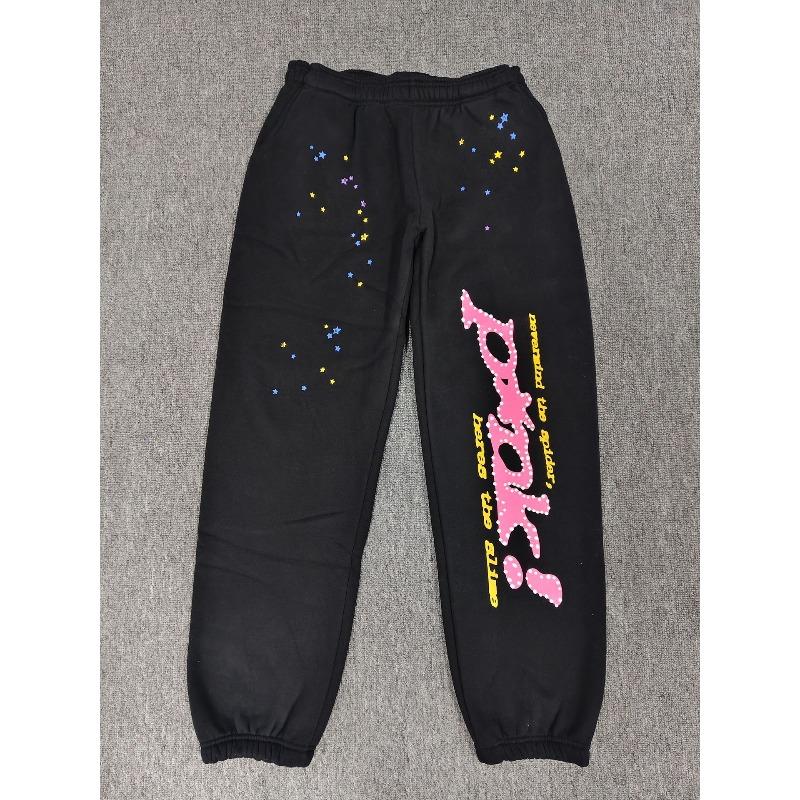 Heavy fleece foam print spider web hoodie sports casual sweater sweatpants set