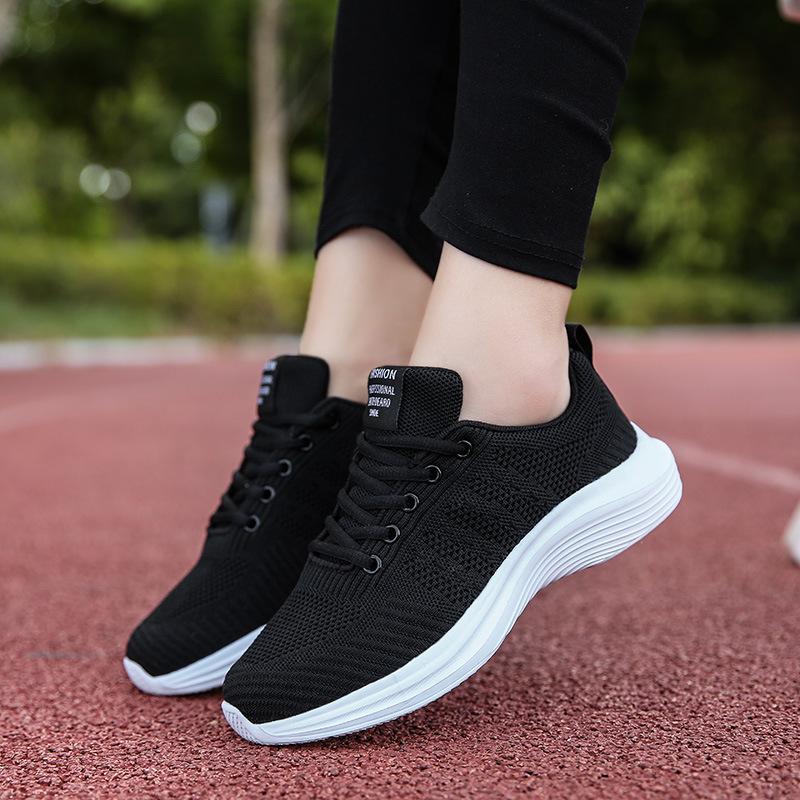 Herbst Laufschuhe Mittelschüler leicht atmungsaktiv Fly-Strick Freizeitschuhe Damen Reiseschuhe Sport Damen