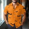 Men's Fashion Casual Loose Halloween Printed Short Sleeve Shirt