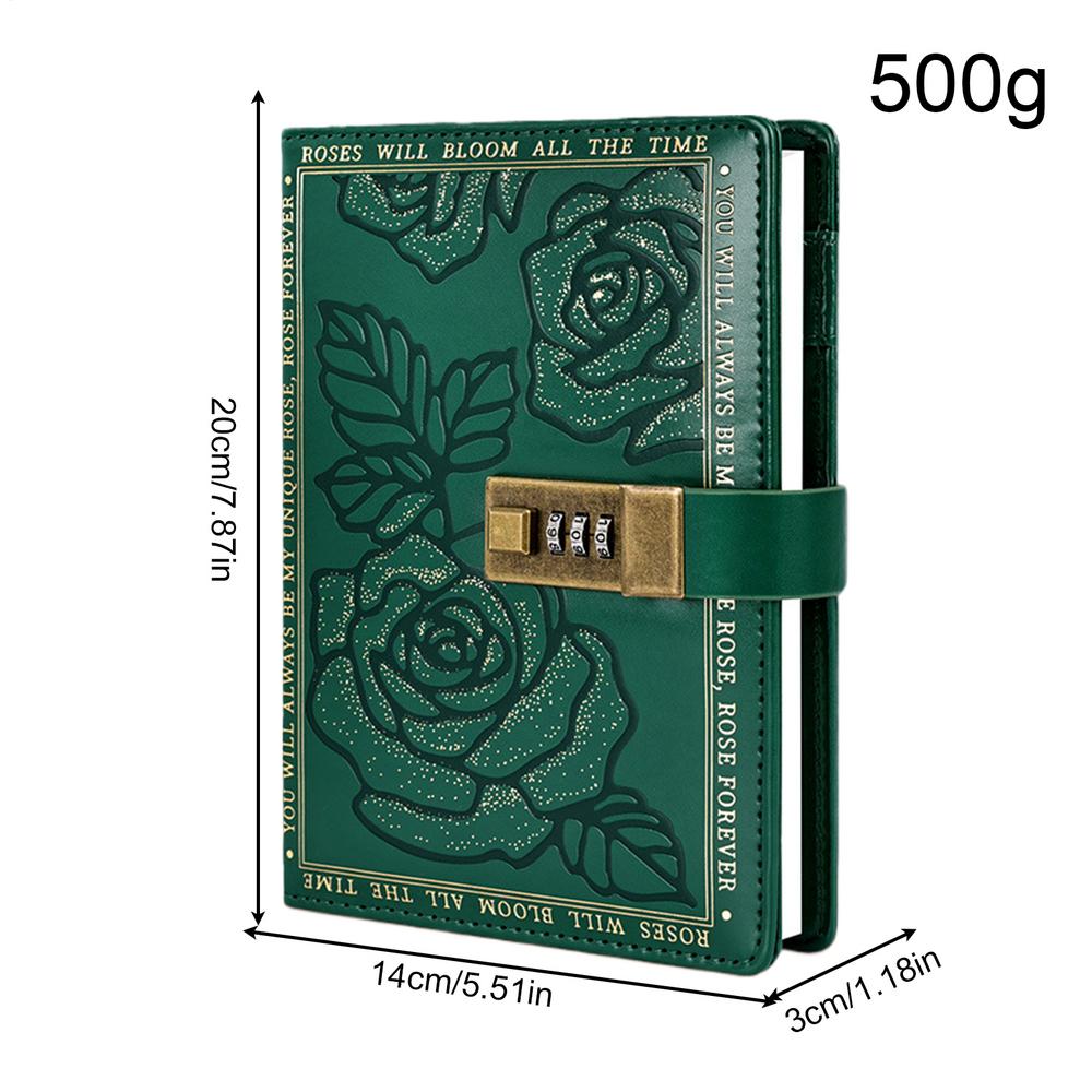 Дневник с кодовым замком Обложка из ПУ-кожи Записная книжка Запираемый дневник Цветы и листья Растения Книга с метками Запираемый дневник воспоминаний Руководство