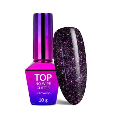 Top Led/Uv No Wipe Brokatowy Molly Nails Sparkle Top Oh, Rio! 10G
