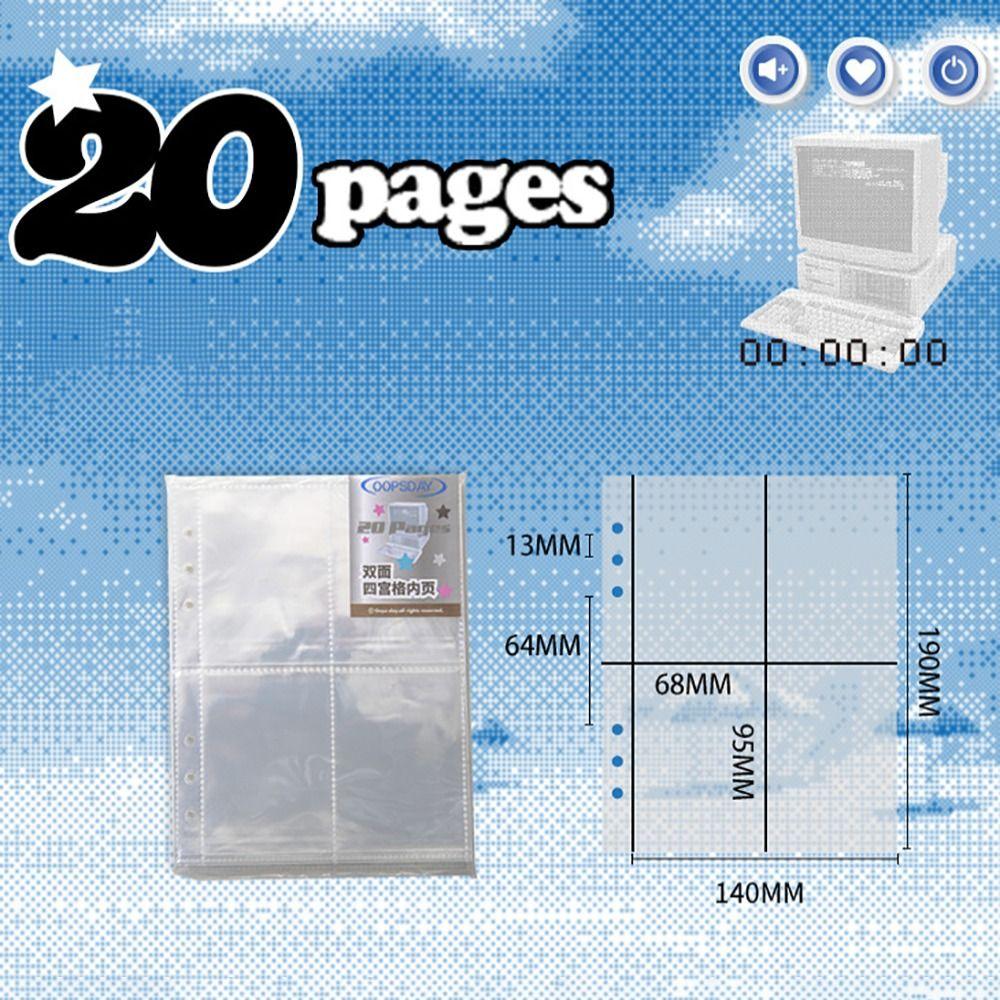 

Paper Photo Card Collection Book Vintage Four Grid Card Book NEW DVD Loose-leaf Storage Albums 20pc inner pocket