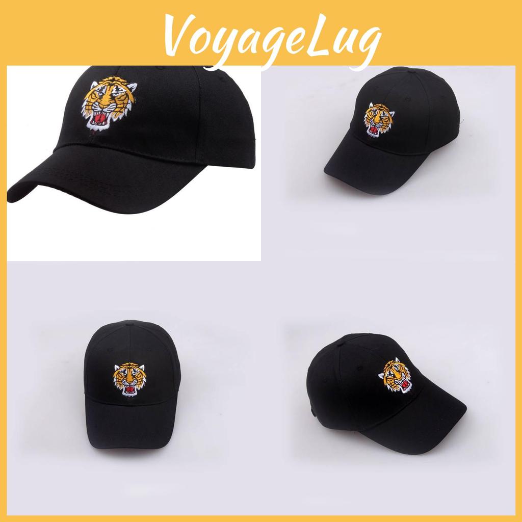 Korean Style Hip Hop Tiger Embroidered Cap For Men Women Sunblock Headwear