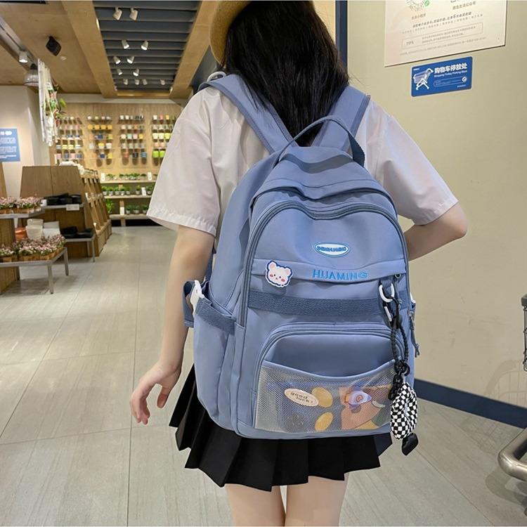 Schoolbag New Middle School Schoolbag Fashion Ins College Style Large Capacity Backpack Korean Version of Leisure Travel Backpack
