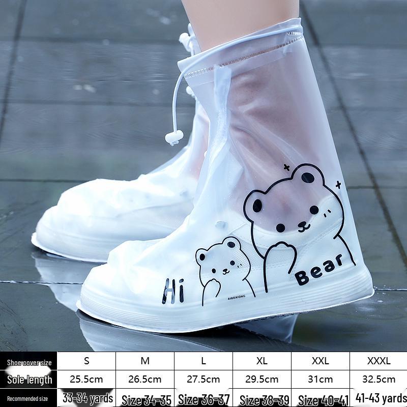 Adult Waterproof Non-Slip High-Top Rain Shoe Covers for Men & Women - Thickened, Wear-Resistant, Fashionable Rain Boots