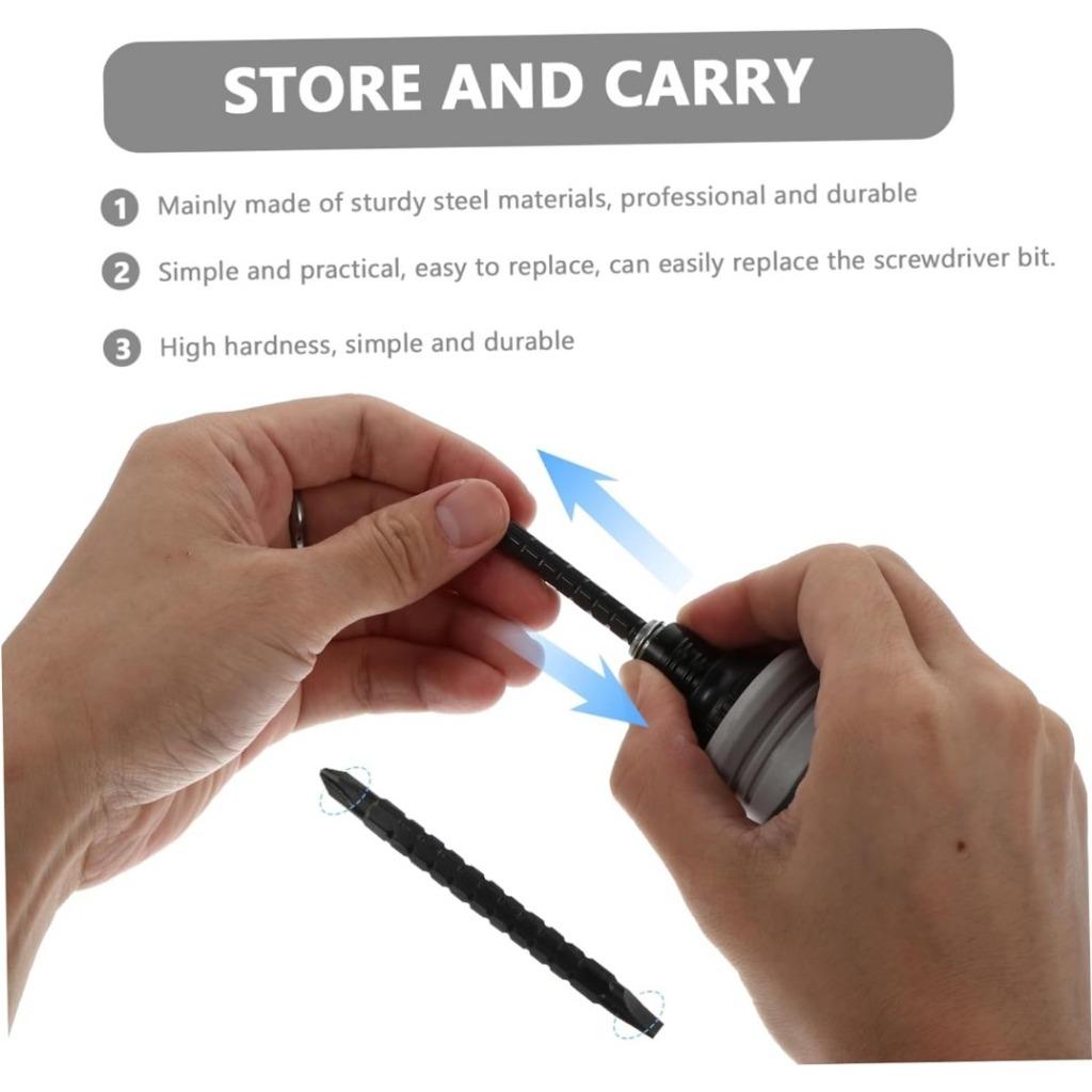 2 In 1 Ratchet Screwdriver, Double End Screwdriver Bits 3 Ball Bearings Multifunctional Alloy Steel Self Locking for Industrial Repairs