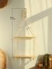 Wood Wall Shelf Macrame Floating Wall Shelf Hanging Shelves Plant Corner Holder Display Stand Room Decor Boho Home Decoration