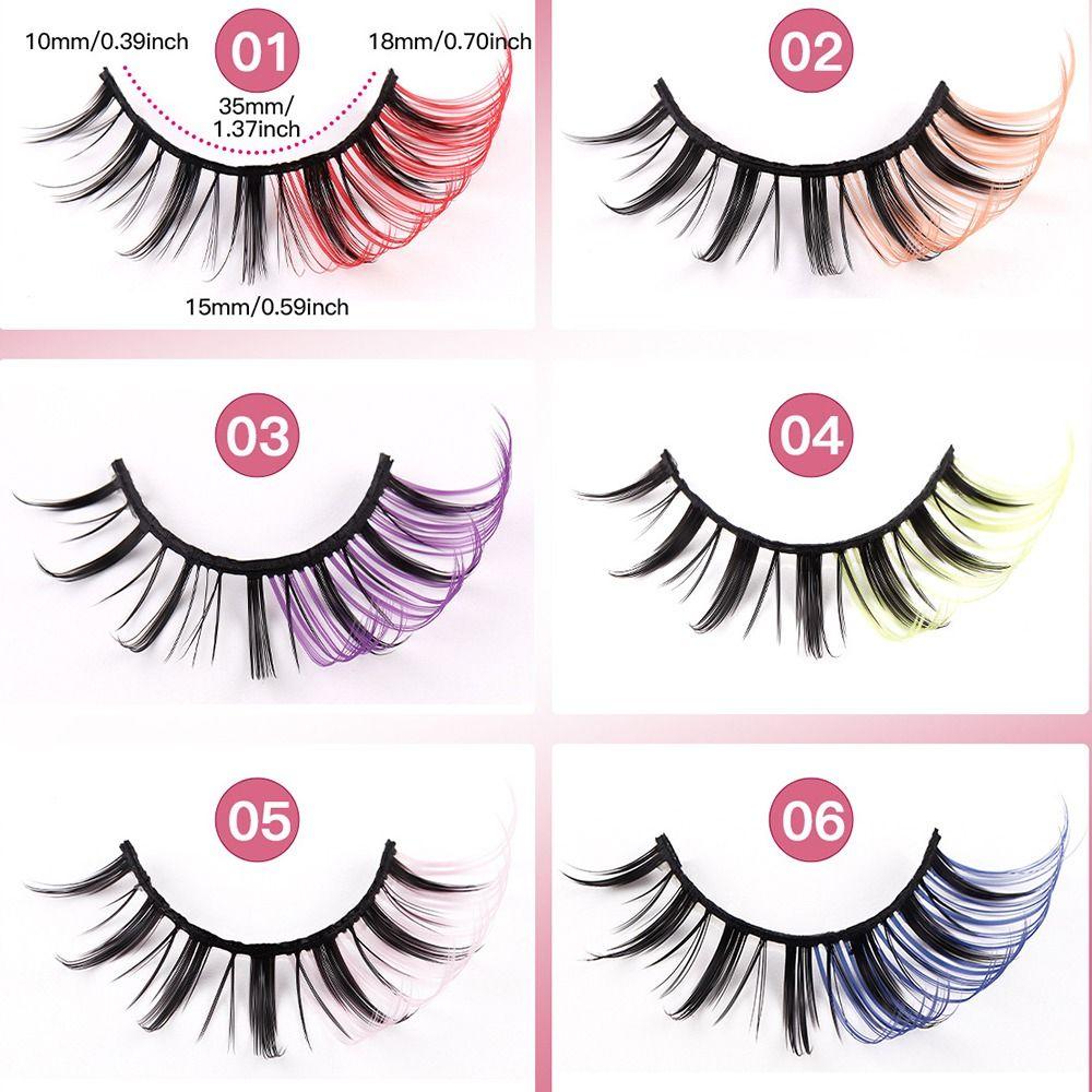 Eyelash Extension Colored False Eyelashes 7 Pairs 3D Mink Lashes  Daily Party and Holiday Stage