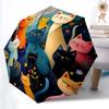 1 Stück Feline Fantasy Whiskered Wonderland Automatischer Regenschirm Automatisches Öffnen/Schließen, Automatisches Zusammenklappen, Langlebiger 8-Speichen-Rahmen, Tragbar für Reisen