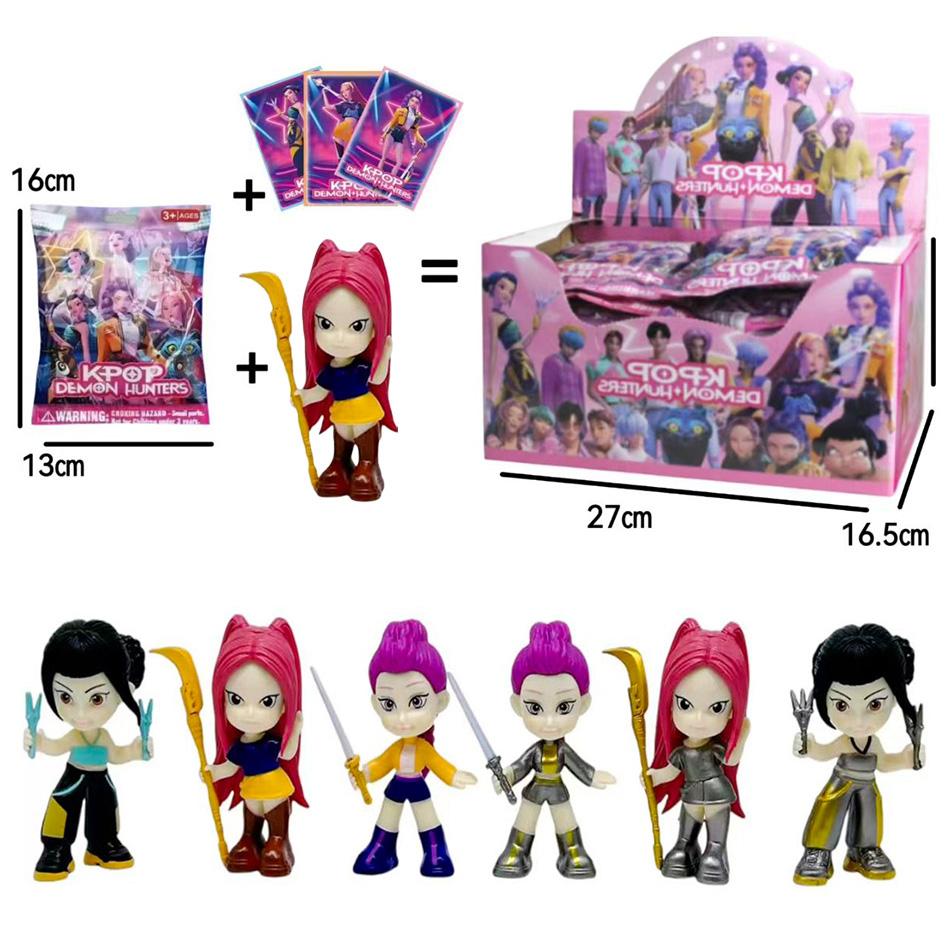 24pcs K-Pop Demon Hunters Blind Box Anime Figure Rumi Mira Zoey Sussy Dolls Blind Bag Mystery Box Decoration Kids Christmas Gift