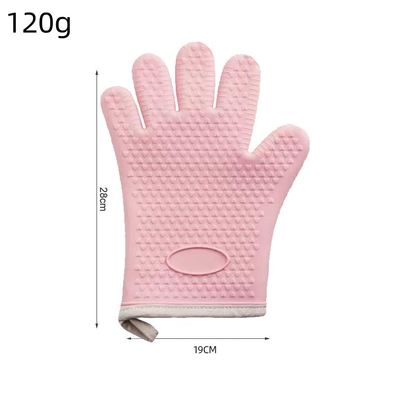 Hitzebeständige Silikonhandschuhe Mikrowellenofen Backhandschuhe Küche Verbrühschutz Rutschfest Silikon BBQ Hitzeschutz Fäustlinge