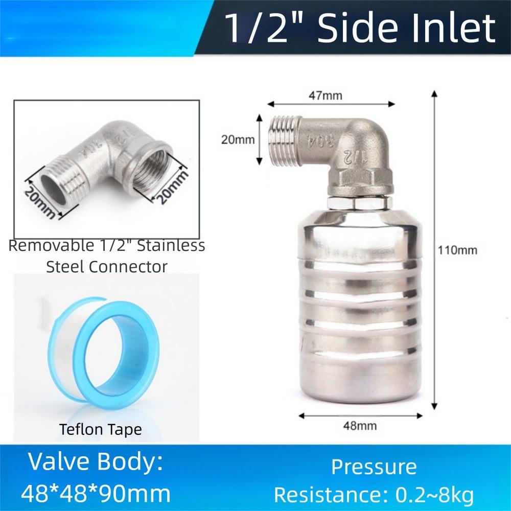 Stainless Steel Water Tank Shutoff Valve Waterproof Automatic Closing Valve  Kitchen