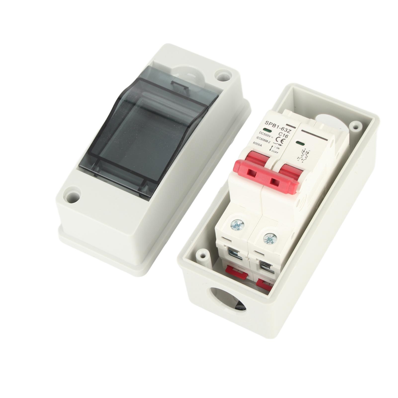 

PV Solar Disconnect Switch Photovoltaic Circuit Isolator Miniature RV Breaker Box DC500V IP65 Waterproof Solar Isolator Switc 20A