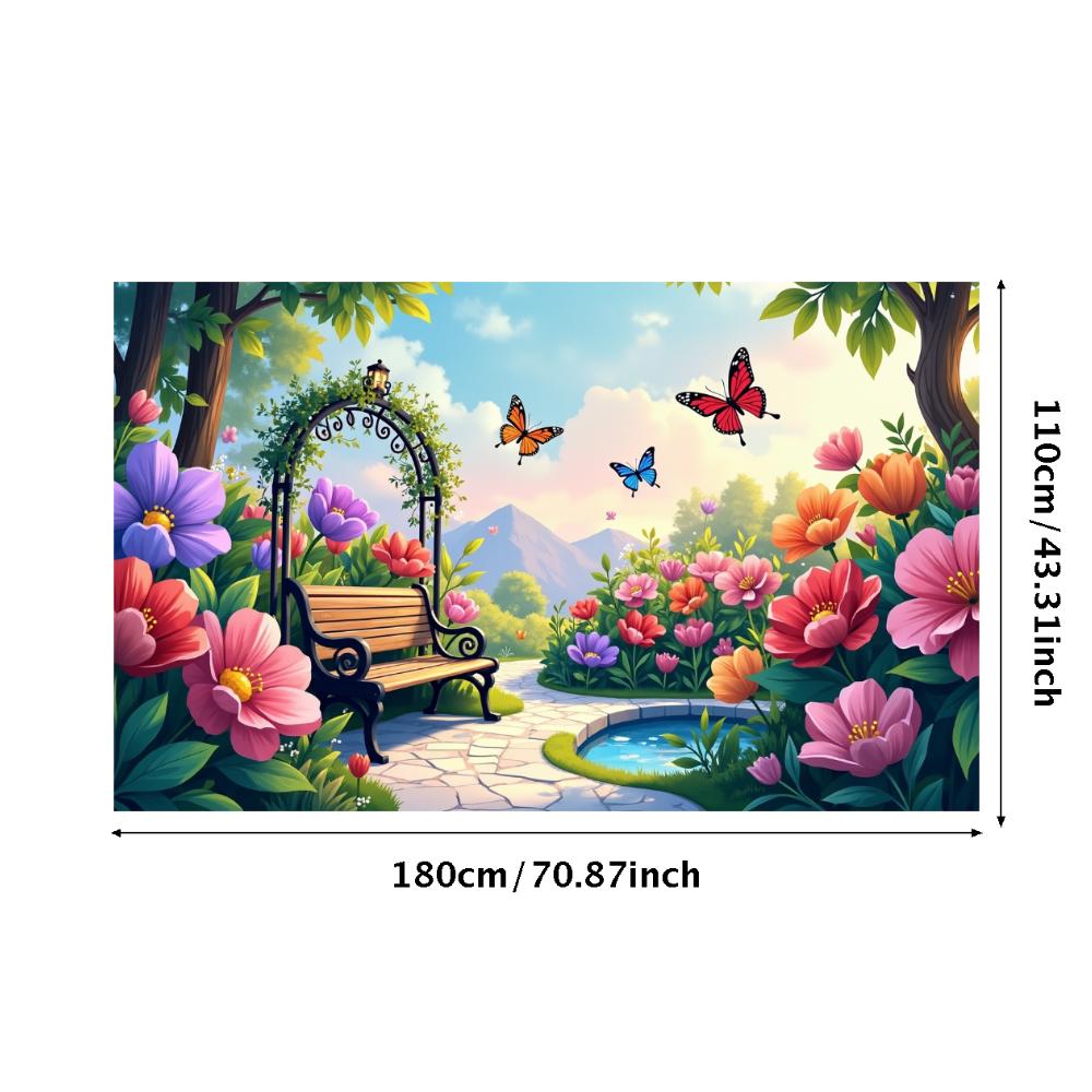 Peony Rose Flower Banner Backdrop Spring Outing Wedding Decor Photography Background Party Decoration Event Photo Shoot Supplies