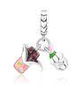 New 925 Silver Colorful Infinite Heart Flower Charms Fit Original Pendant Bracelet Necklace DIY Ladies Fine Jewelry