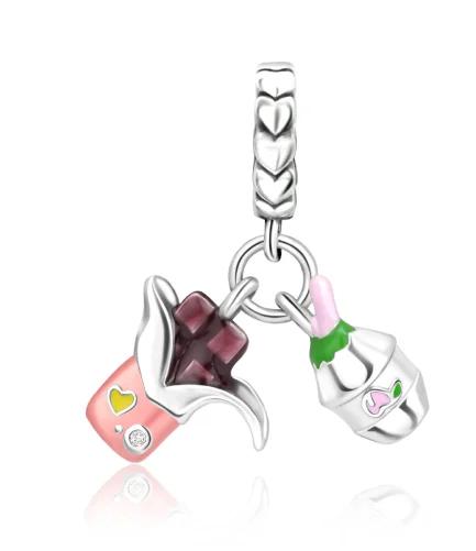New 925 Silver Colorful Infinite Heart Flower Charms Fit Original Pendant Bracelet Necklace DIY Ladies Fine Jewelry