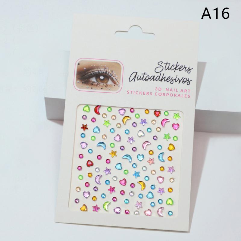 1Sheet Eye Body Face Gems Jewels Pearl Rhinestone Stickers Self Adhesive Crystal Rainbow Makeup Diamonds Face Decoration Sticker