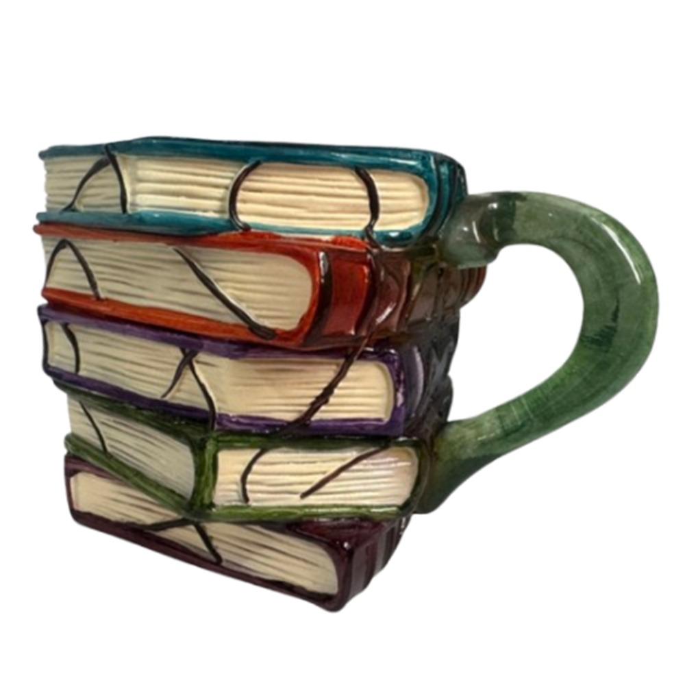 

Resin Painted Book Mug Creative Unique Water Cup Library 3D Book Stack Coffee Mug Tea Style A