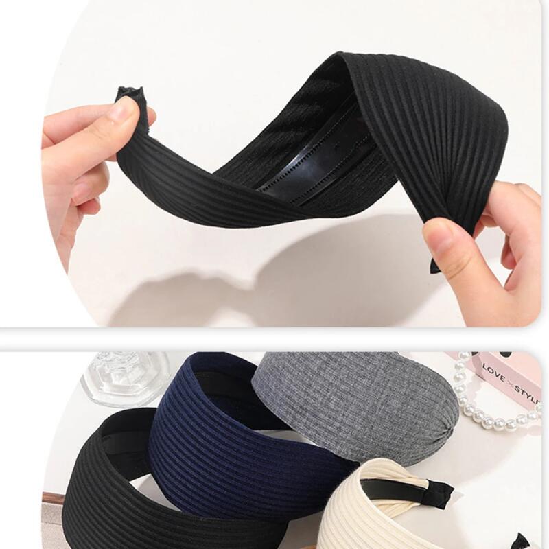 New Fashion Wide Hair Hoop Hairband Solid Stripes Hair Bands for Women Girls Nonslip Twilled Headbands Hair Accessories Headwear