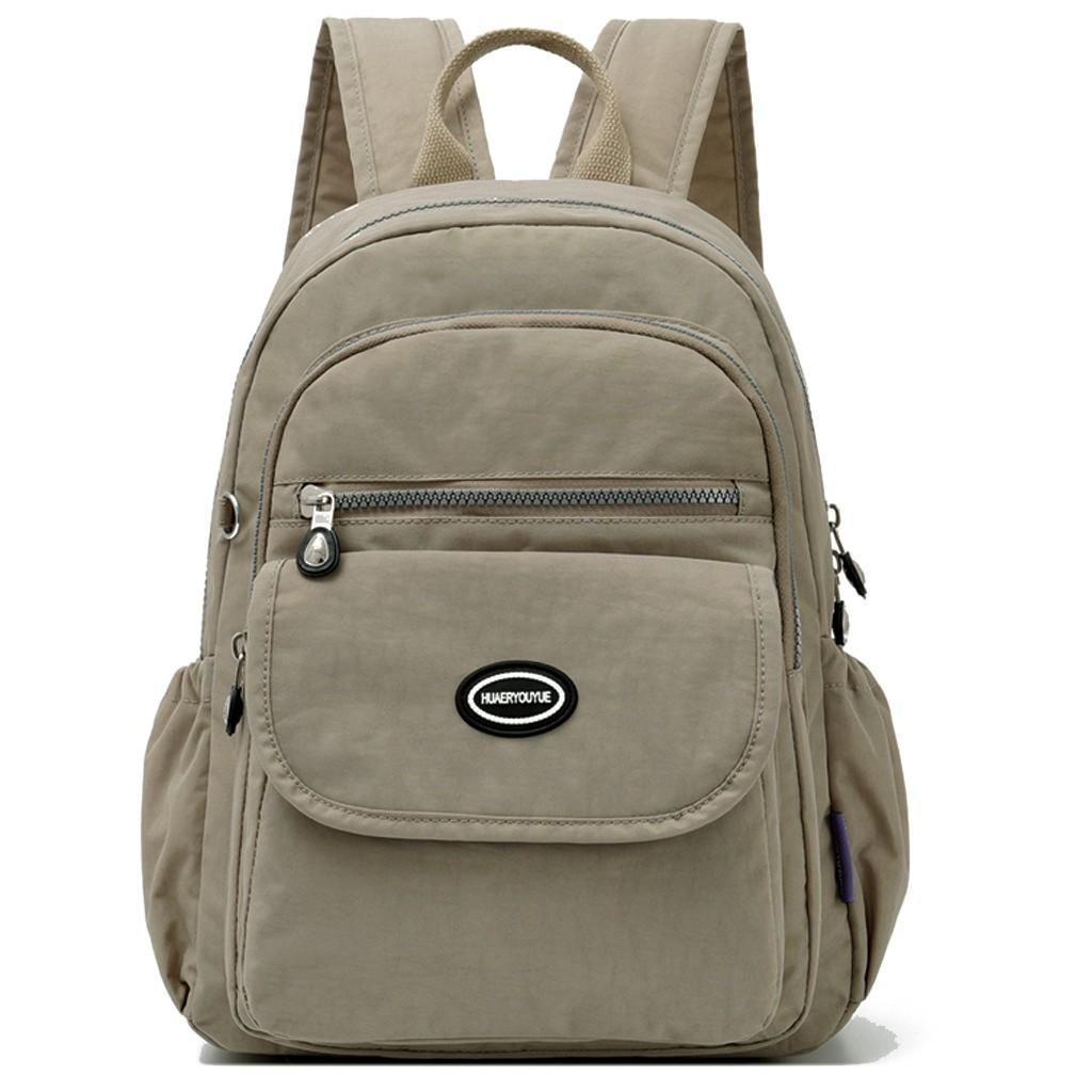 Women's Fashion Solid High Capacity Portability Zipper Student Backpacks